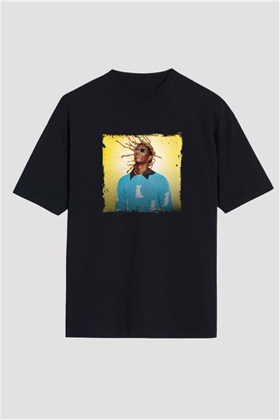 Young Thug Baskılı Unisex Oversize Siyah Tişört