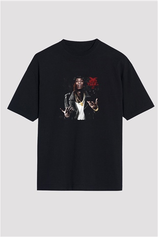 Young Thug Baskılı Unisex Oversize Siyah Tişört