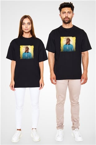 Young Thug Baskılı Unisex Oversize Siyah Tişört