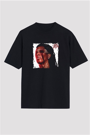 Young Thug Baskılı Unisex Oversize Siyah Tişört