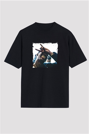 Young Thug Baskılı Unisex Oversize Siyah Tişört