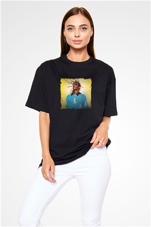 Young Thug Baskılı Unisex Oversize Siyah Tişört