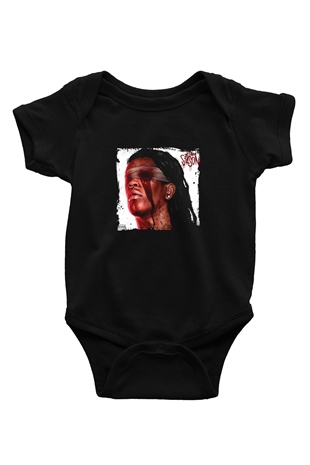 Young Thug Baskılı Unisex Siyah Bebek Body - Zıbın