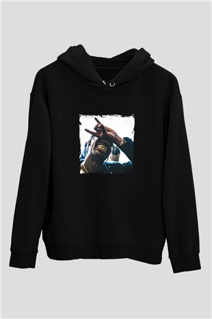 Young Thug Baskılı Unisex Siyah Hoodie