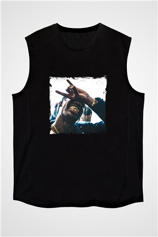 Young Thug Baskılı Unisex Siyah Kolsuz Tişört