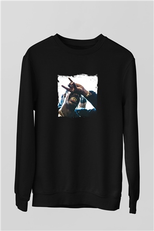 Young Thug Baskılı Unisex Siyah Sweatshirt