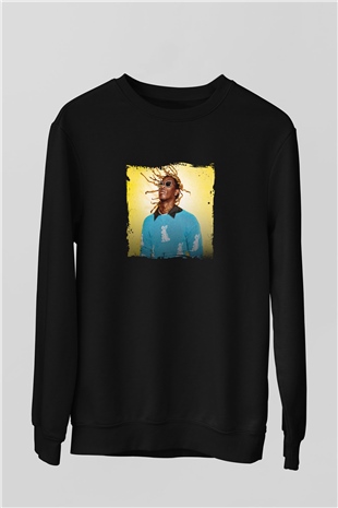 Young Thug Baskılı Unisex Siyah Sweatshirt