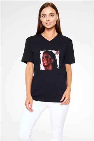 Young Thug Baskılı Unisex Siyah V Yaka Tişört