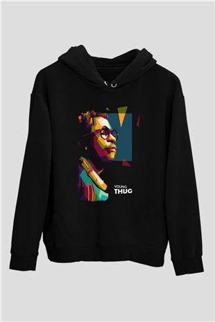 Young Thug Siyah Unisex Kapüşonlu Sweatshirt