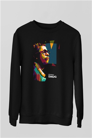 Young Thug Siyah Unisex Sweatshirt
