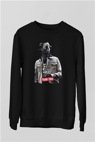 Young Thug Siyah Unisex Sweatshirt