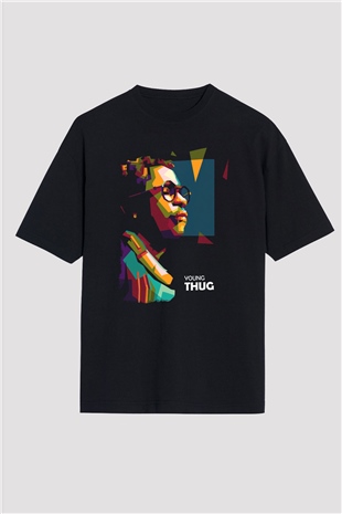 Young Thug Siyah Oversize Tişört Oversize T-shirt - TişörtFabrikası