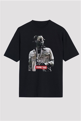 Young Thug Siyah Oversize Tişört Oversize T-shirt - TişörtFabrikası