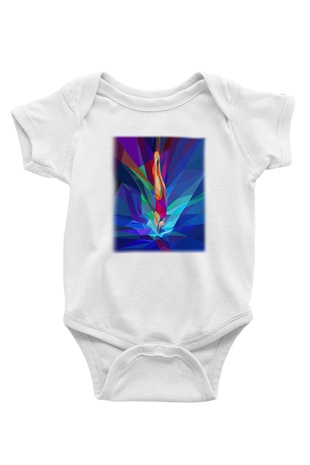 Yüzme Baskılı Beyaz Unisex Bebek Body - Zıbın