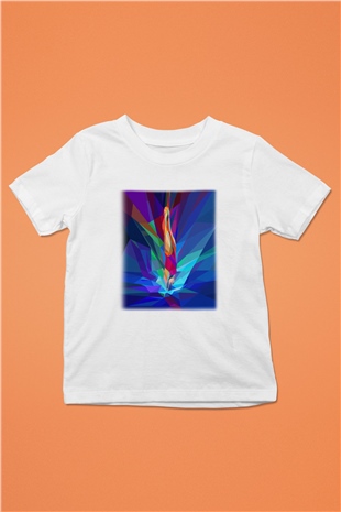 Yüzme Baskılı Beyaz Unisex Çocuk Tişört