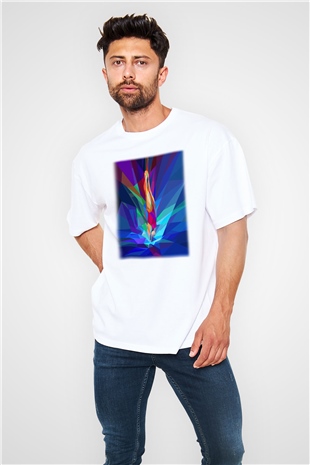 Yüzme Beyaz Unisex Oversize Tişört T-Shirt