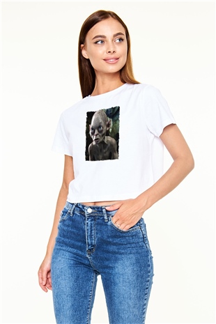 Yüzüklerin Efendisi Beyaz   Crop Top Tişört