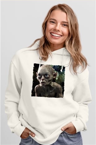 Yüzüklerin Efendisi Beyaz Unisex Hoodie
