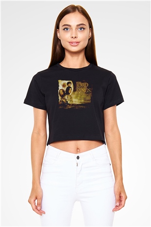 Yüzüklerin Efendisi Siyah   Crop Top Tişört