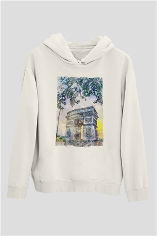 Zafer Takı Beyaz Unisex Hoodie