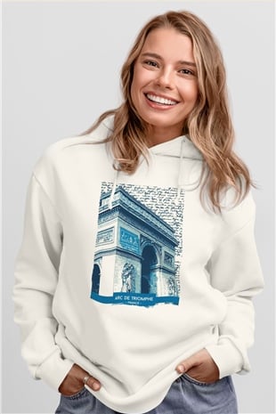 Zafer Takı Beyaz Unisex Hoodie