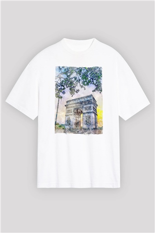 Zafer Takı Beyaz Oversize Tişört Oversize T-shirt - TişörtFabrikası
