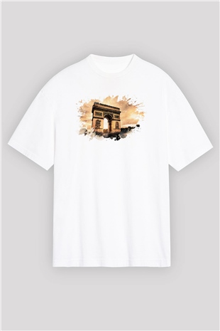 Zafer Takı Beyaz Oversize Tişört Oversize T-shirt - TişörtFabrikası