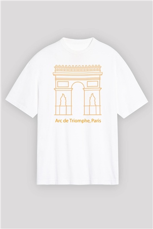 Zafer Takı Beyaz Oversize Tişört Oversize T-shirt - TişörtFabrikası