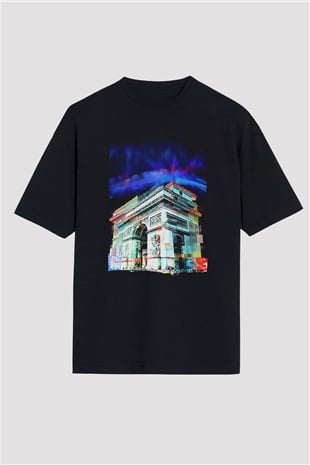 Zafer Takı Siyah Oversize Tişört Oversize T-shirt - TişörtFabrikası