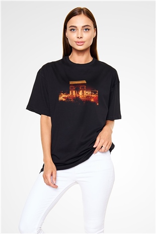 Zafer Takı Siyah Oversize Tişört Oversize T-shirt - TişörtFabrikası