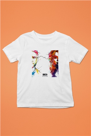 Zedd Baskılı Beyaz Unisex Çocuk Tişört