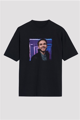 Zedd Baskılı Unisex Oversize Siyah Tişört