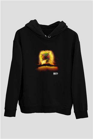 Zedd Baskılı Unisex Siyah Hoodie