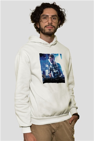Zedd Beyaz Unisex Kapüşonlu Sweatshirt