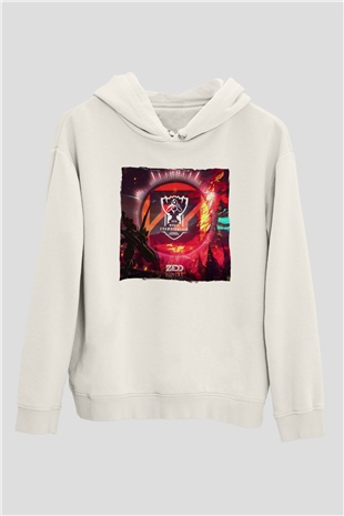Zedd Beyaz Unisex Kapüşonlu Sweatshirt