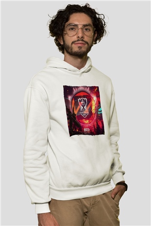 Zedd Beyaz Unisex Kapüşonlu Sweatshirt