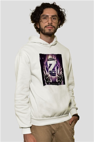 Zedd Beyaz Unisex Kapüşonlu Sweatshirt