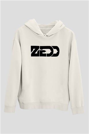 Zedd Beyaz Unisex Kapüşonlu Sweatshirt