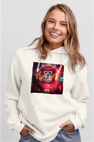 Zedd Beyaz Unisex Kapüşonlu Sweatshirt