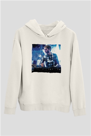 Zedd Beyaz Unisex Kapüşonlu Sweatshirt