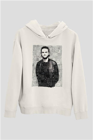 Zedd Beyaz Unisex Kapüşonlu Sweatshirt
