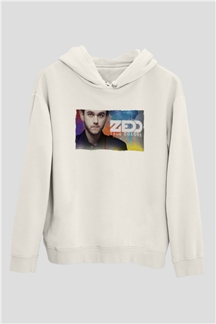Zedd Beyaz Unisex Kapüşonlu Sweatshirt
