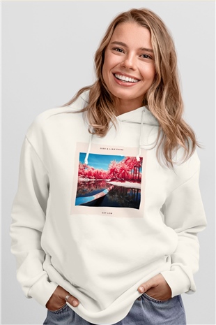 Zedd Beyaz Unisex Kapüşonlu Sweatshirt