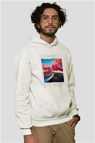 Zedd Beyaz Unisex Kapüşonlu Sweatshirt