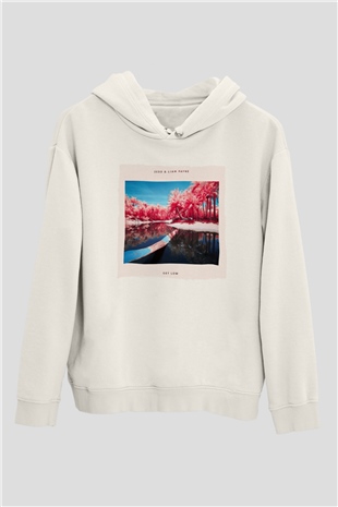 Zedd Beyaz Unisex Kapüşonlu Sweatshirt