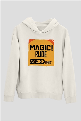Zedd Beyaz Unisex Kapüşonlu Sweatshirt