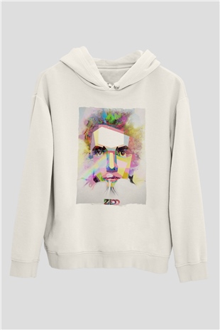 Zedd Beyaz Unisex Kapüşonlu Sweatshirt