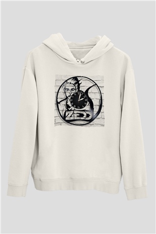 Zedd Beyaz Unisex Kapüşonlu Sweatshirt