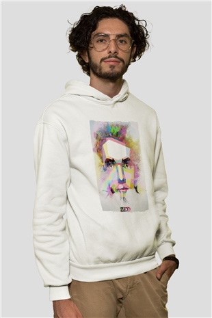 Zedd Beyaz Unisex Kapüşonlu Sweatshirt