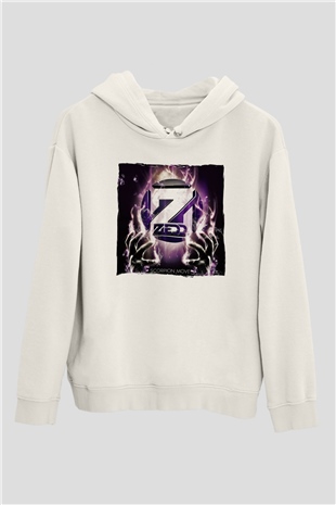 Zedd Beyaz Unisex Kapüşonlu Sweatshirt